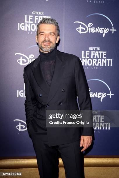 Luca Argentero attends the premiere of the tv series "Le Fate Ignoranti" at the Teatro Dell'Opera on April 08, 2022 in Rome, Italy.