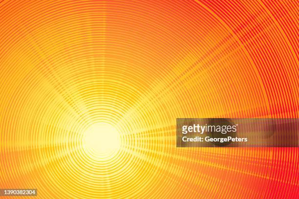 motion blur zoom background - orange burst stock illustrations