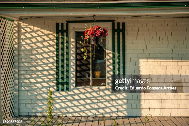 sunset lights shining on the window of an old house - house golden hour stock pictures, royalty-free photos & images
