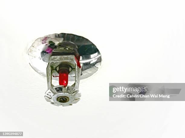 fire fighting sprinkler head - fire sprinkler stockfoto's en -beelden