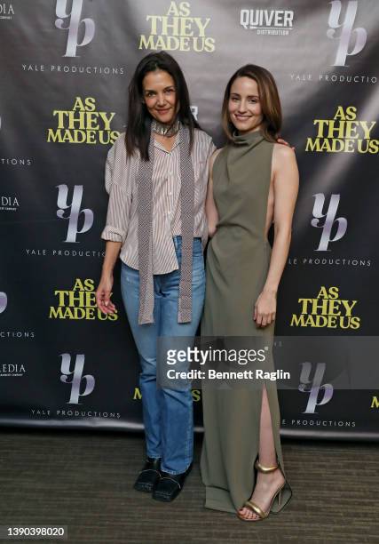 Katie Holmes and Dianna Agron attend the New York screening of "As They Made Us" at Tribeca Screening Room on April 08, 2022 in New York City.