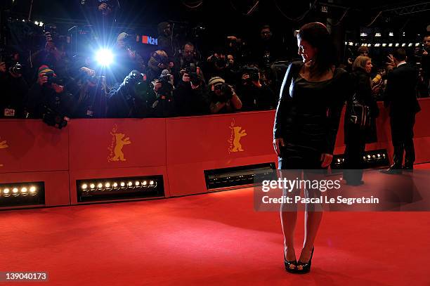 Actress Gina Carano attends the "Haywire" Premiere during day seven of the 62nd Berlin International Film Festival at the Berlinale Palast on...