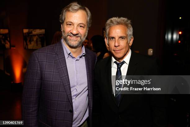Judd Apatow and Ben Stiller attend the Season Finale Screening of Apple TV+’s “Severance” After Party on April 08, 2022 in Los Angeles, California.