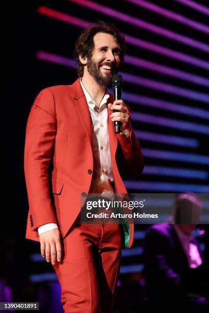 Josh Groban performs onstage during Josh Groban's Great Big Radio City Show at Radio City Music Hall on April 08, 2022 in New York City.