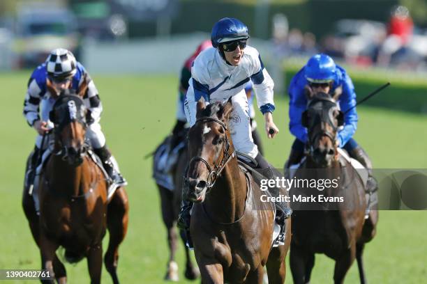 Damian Lane on El Patroness wins race 6 the Star Australian Oaks during The Championships Day 2, Longines Queen Elizabeth Stakes Day, at Royal...