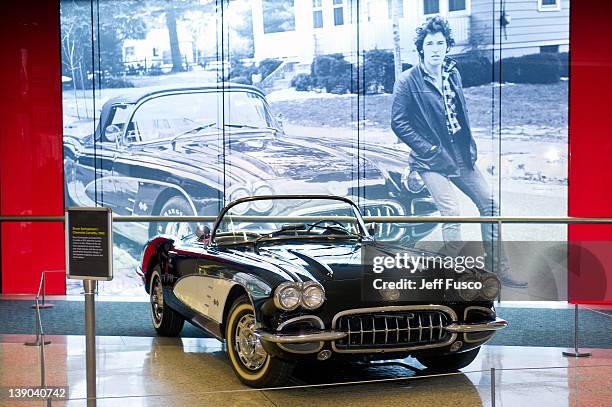 Bruce Springsteen's vintage 1960 Corvette is seen on display at the ' From Asbury Park To The Promised Land: The Life And Music Of Bruce Springsteen'...