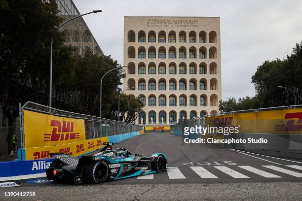 Sam Bird of Great Britain driving the Jaguar Racing on track during the Free Practice 1 of the ABB FIA Formula E World Championship - Rome E-Prix...