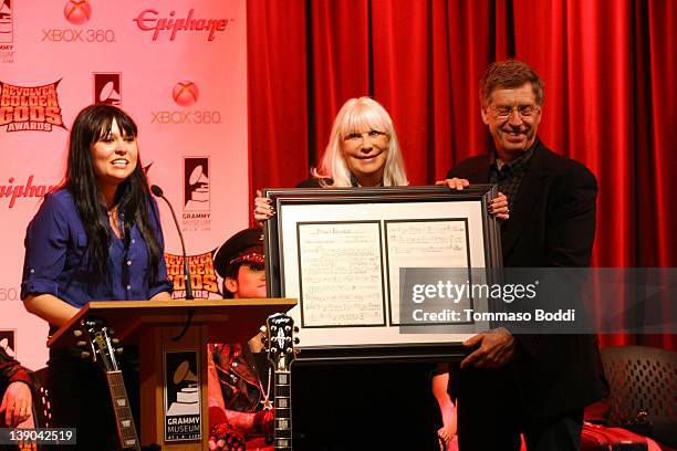 Wendy Dio attends the 2012 Revolver Golden Gods Awards nominations announcement held at The GRAMMY Museum on February 15, 2012 in Los Angeles,...