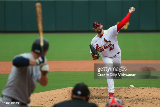 Jordan Montgomery of the St. Louis Cardinals pitches against the New York Yankees in the sixth inning at Busch Stadium on July 2, 2023 in St Louis,...