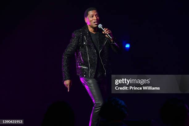 Kenny 'Babyface' Edmonds on stage during the Kem & Babyface concert at The Fox Theatre on April 9, 2022 in Atlanta, Georgia.