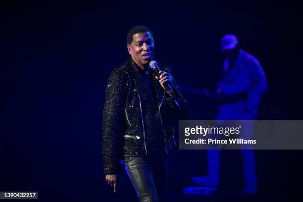 Kenny 'Babyface' Edmonds on stage during the Kem & Babyface concert at The Fox Theatre on April 9, 2022 in Atlanta, Georgia.