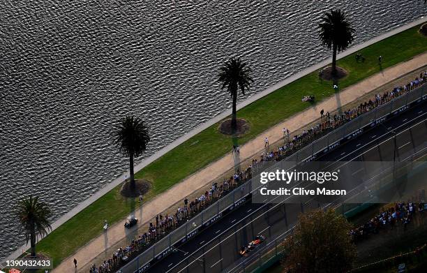 Max Verstappen of the Netherlands driving the Oracle Red Bull Racing RB18 on track during qualifying ahead of the F1 Grand Prix of Australia at...