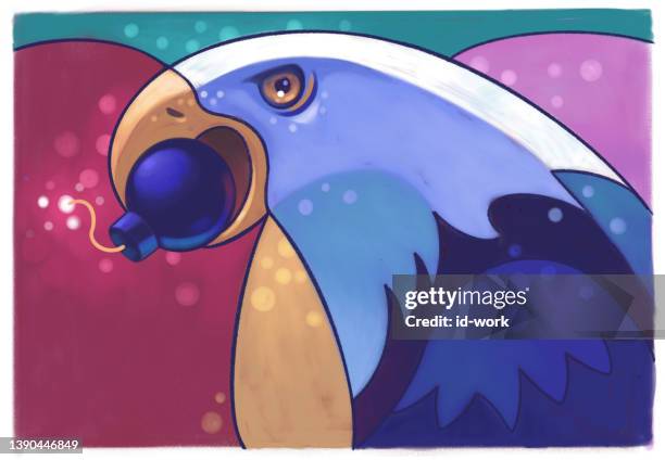 bald eagle holding bomb - head exploding stock illustrations