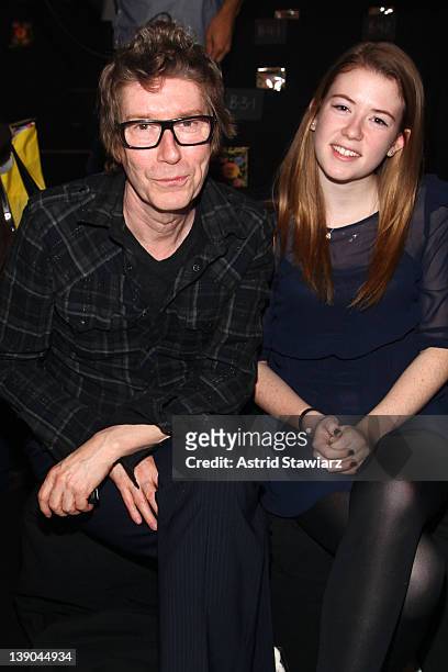 Richard Butler of The Psychedelic Furs and Maggie Mozart Butler attends the Anna Sui Fall 2012 fashion show during Mercedes-Benz Fashion Week at The...