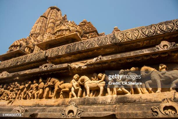 khajuraho temple, unesco world heritage site, madhya pradesh, india. - natural phenomenon stock pictures, royalty-free photos & images