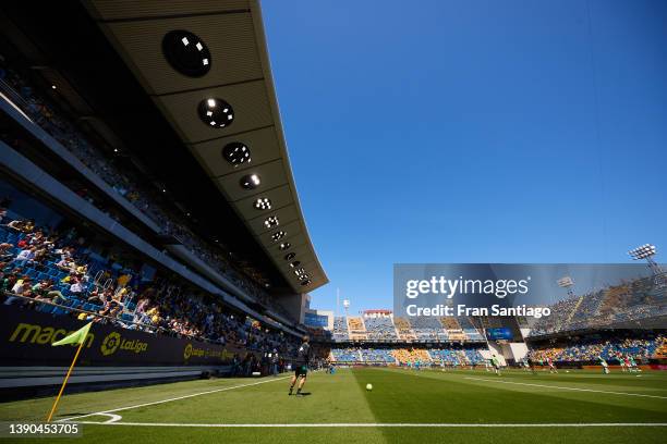 General view inside the stadium prior to the La Liga Santander match between Cadiz CF and Real Betis at Estadio Nuevo Mirandilla on April 09, 2022 in...