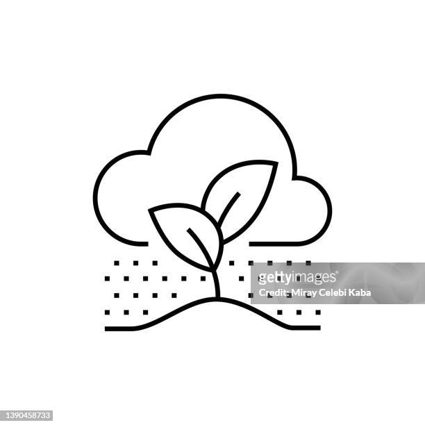 anti pollution line icon - smog icon stock illustrations