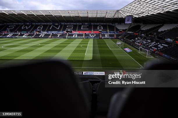 General view inside the stadium prior to the Sky Bet Championship match between Swansea City and Derby County at Swansea.com Stadium on April 09,...