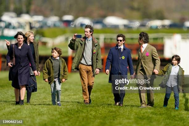 Sam Waley-Cohen walks the track before retiring after the Grand National at Aintree Racecourse on April 09, 2022 in Liverpool, England.