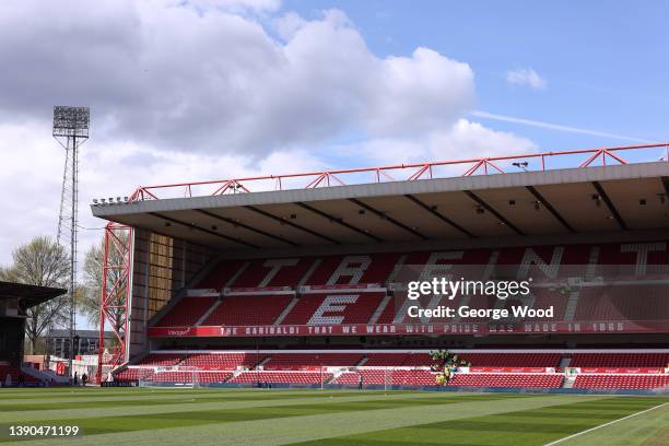 General view inside the stadium prior to the Sky Bet Championship match between Nottingham Forest and Birmingham City at City Ground on April 09,...