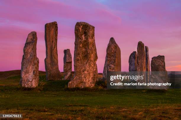 callanish stones - mystery island stock pictures, royalty-free photos & images