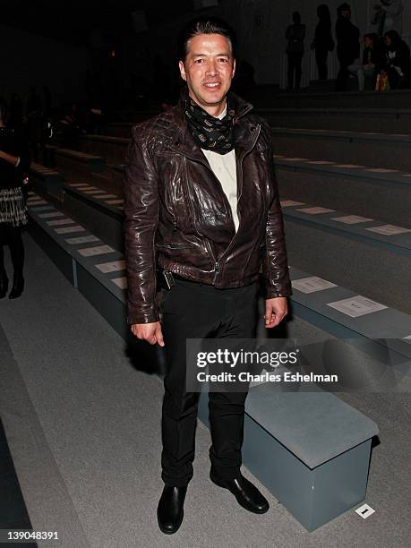 Actor Russell Wong attends the Vivienne Tam Fall 2012 fashion show during Mercedes-Benz Fashion Week at the The Stage at Lincoln Center on February...