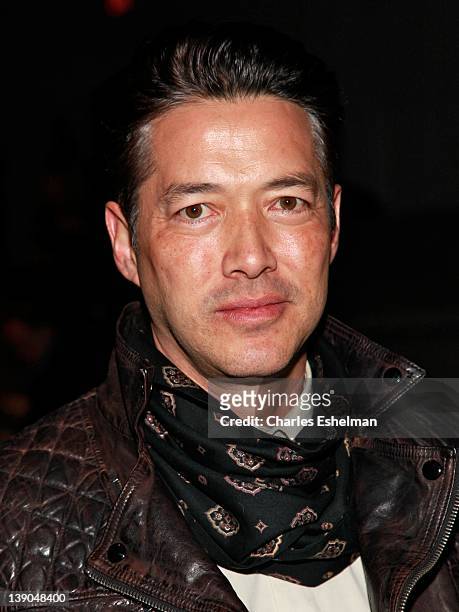 Actor Russell Wong attends the Vivienne Tam Fall 2012 fashion show during Mercedes-Benz Fashion Week at the The Stage at Lincoln Center on February...