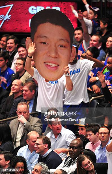 Jeremy Lin Fans Knicks fans hold Jeremy Lin signs during the Sacramento Kings vs New ...