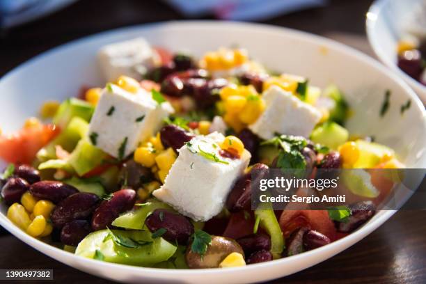 kosovo greek-style salad - balkans bildbanksfoton och bilder