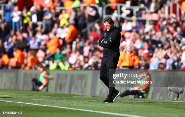 Southampton manager Ralph Hasenhüttl during the Premier League match between Southampton and Chelsea at St Mary's Stadium on April 09, 2022 in...