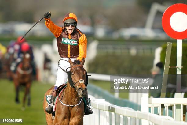 Sam Waley-Cohen riding Noble Yeats win The Randox Grand National Handicap Steeple Chase at Aintree Racecourse on April 09, 2022 in Liverpool, England.