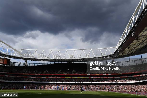 General view during the Premier League match between Arsenal and Brighton & Hove Albion at Emirates Stadium on April 09, 2022 in London, England.