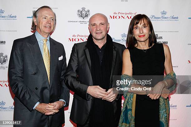 Robert Forbes, Jean-Christophe Maillot, and Hon. Maguy Maccario attend Monaco's Consulate General And Tourist Office In NY Celebrate Opening Night Of...