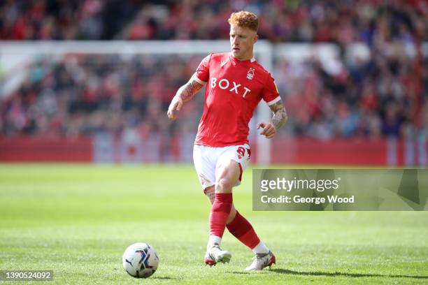 Jack Colback of Nottingham Forest passes the ball during the Sky Bet Championship match between Nottingham Forest and Birmingham City at City Ground...