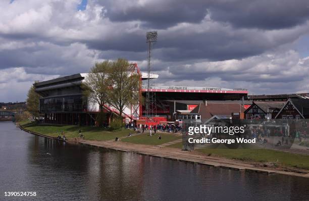 General view outside the stadium prior to the Sky Bet Championship match between Nottingham Forest and Birmingham City at City Ground on April 09,...