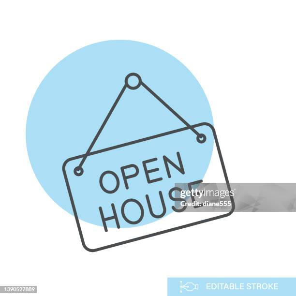 real estate icon on a transparent base - open house stock illustrations