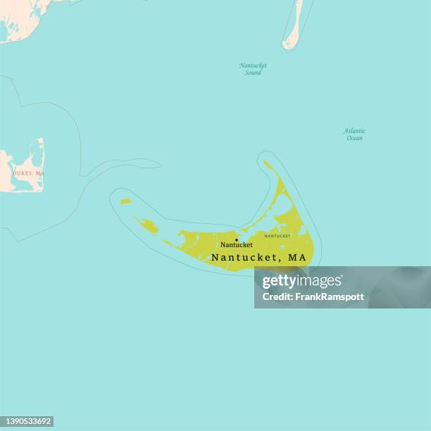 ma nantucket vector map green - nantucket stock illustrations