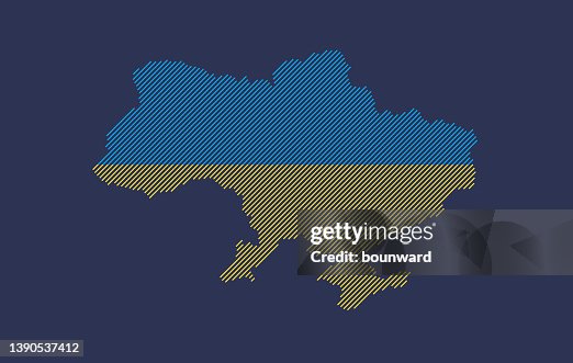 Line Gradient Ukraine Map Line Gradient Ukraine Map