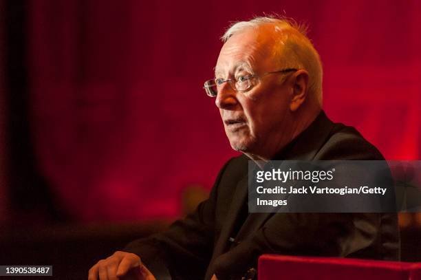 View of American-born French conductor William Christie during the final dress rehearsal prior to the New Year's Eve world premiere of the...