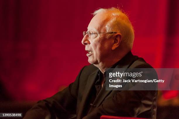 View of American-born French conductor William Christie during the final dress rehearsal prior to the New Year's Eve world premiere of the...
