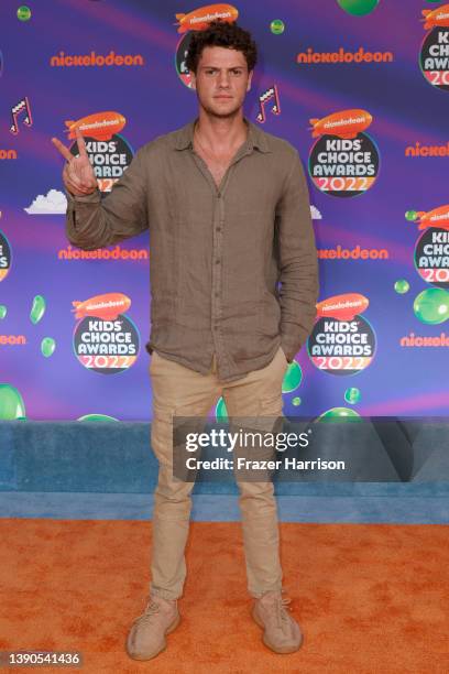 Jace Norman attends the 2022 Nickelodeon Kid's Choice Awards at Barker Hangar on April 09, 2022 in Santa Monica, California.