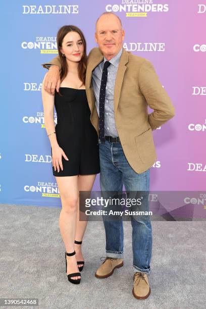Actor Kaitlyn Dever and EP/Actor Michael Keaton from Hulu’s ‘Dopesick’ attend Deadline Contenders Television at Paramount Studios on April 09, 2022...