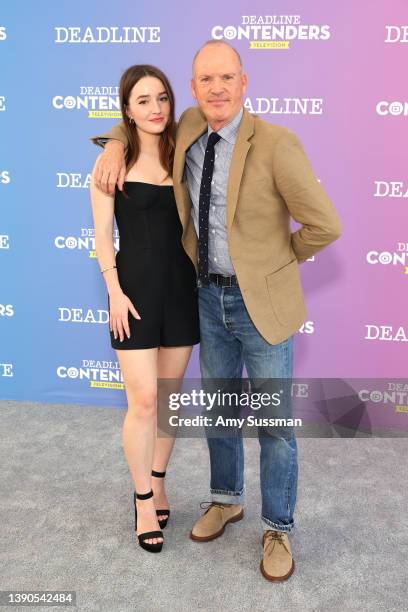 Actor Kaitlyn Dever and EP/Actor Michael Keaton from Hulu’s ‘Dopesick’ attend Deadline Contenders Television at Paramount Studios on April 09, 2022...