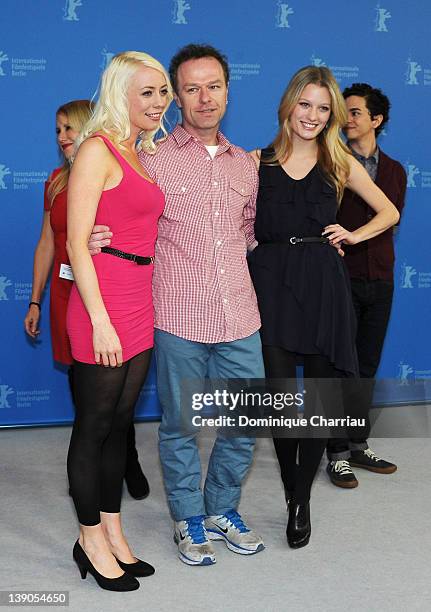 Actress and scriptwriter Lorelei Lee, director Stephen Elliott and actress Ashley Hinshaw attend the "Cherry" Photocall during day eight of the 62nd...