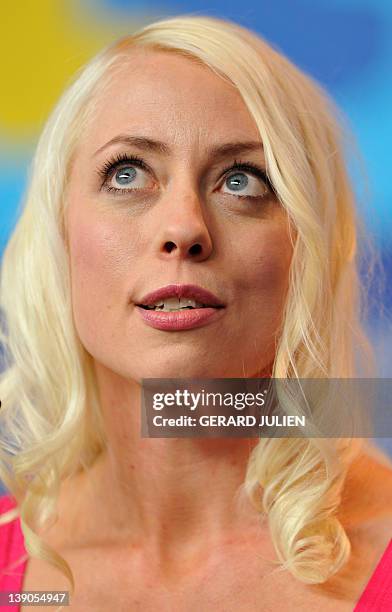 Screenplay writer and actress Lorelei Lee attends a press conference for the film "Cherry" presented at the International Film Festival Berlinale on...