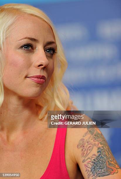 Screenplay writer and actress Lorelei Lee attends a press conference for the film "Cherry" presented at the International Film Festival Berlinale on...