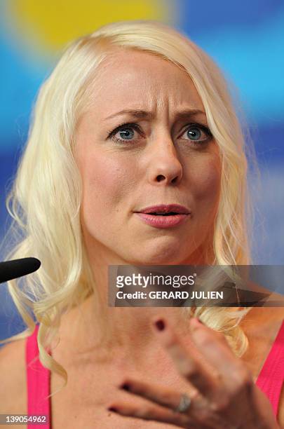 Screenplay writer and actress Lorelei Lee attends a press conference for the film "Cherry" presented at the International Film Festival Berlinale on...