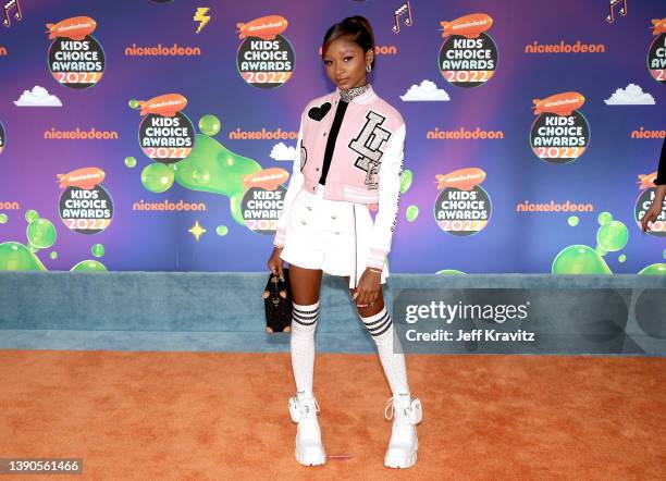 That Girl Lay Lay attends the 2022 Nickelodeon Kid's Choice Awards at Barker Hangar on April 09, 2022 in Santa Monica, California.