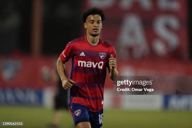 Brandon Servania of FC Dallas reacts after scrores first goal during the MLS game between FC Dallas and Colorado Rapids at Toyota Stadium on April 9,...