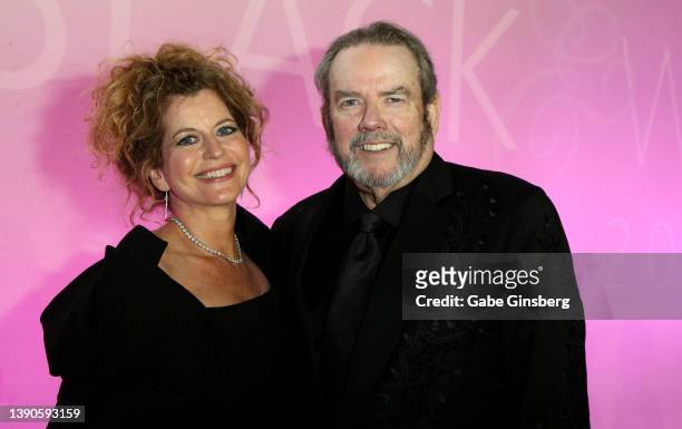 Laura Savini Webb and her husband, songwriter Jimmy Webb pose during the 38th annual Black and White Ball honoring Judy Collins as Nevada Ballet...
